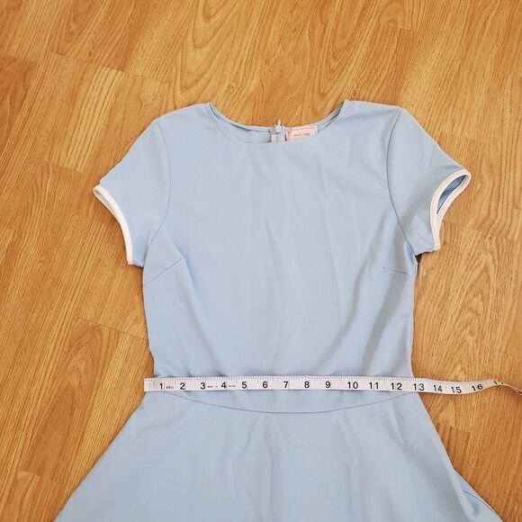 Love Ady Tiered Fit-&-Flare Dress size Medium in Light Blue/White - NEW - Picture 7 of 11